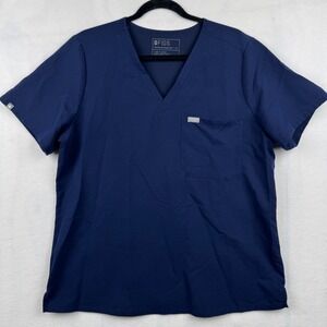 FIGS Technical Collection XL Scrub Top Navy‎ Blue Medical Nurse Uniform